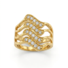 Anel com detalhes em zircônia com banho de ouro 18k