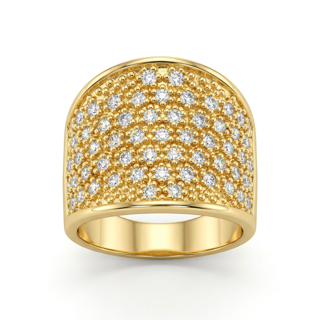 Anel com Brilho banhado a ouro 18k