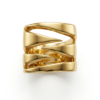 Anel Quadrado com Detalhes Abertos com banho de ouro 18k