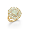 Anel Flor Oval com banho de ouro 18k
