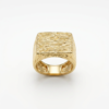 Anel Quadrado com banho de ouro 18k