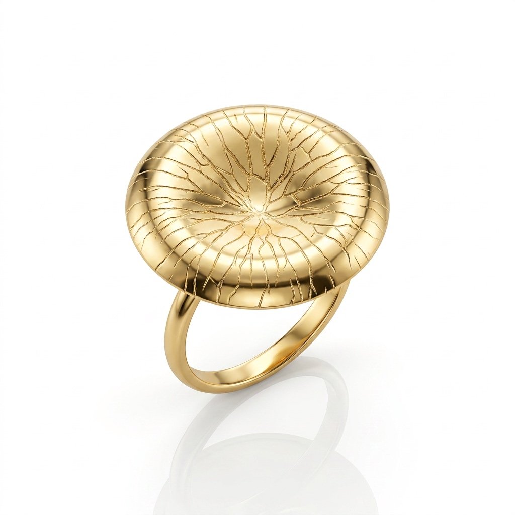 Anel Chapéu com banho de ouro 18k